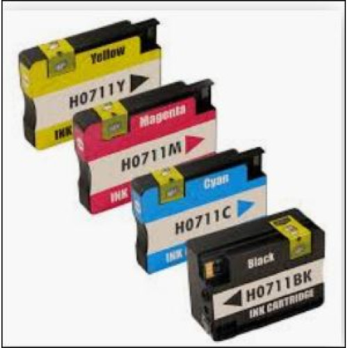 HP 711 Compatible Value Pack 1x CMYK  4 cartridges.